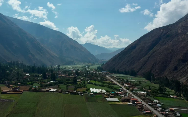 Sacred valley peru farmland mountains