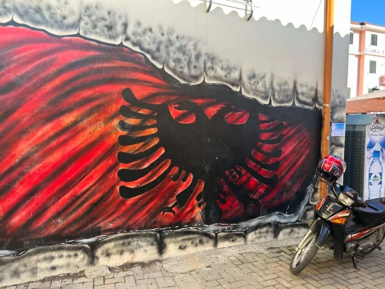 albanian flag street art