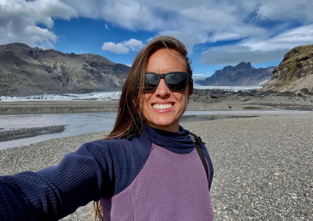 brooke on foot selfie iceland glacier