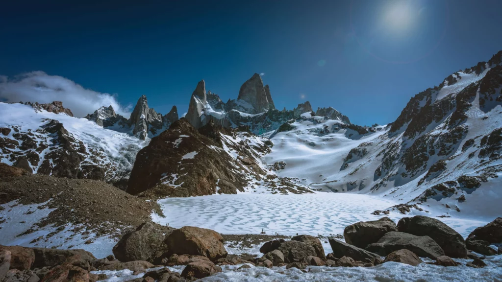 snowy jagged peaks of El Chaltén argentina