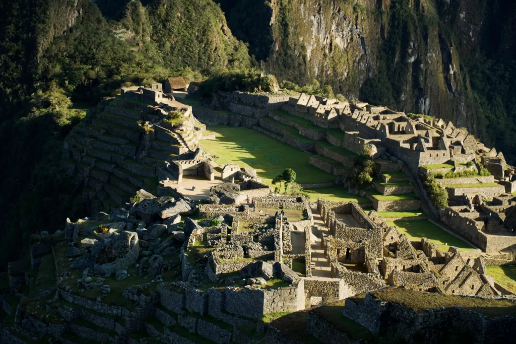 machu picchu close up morning light
