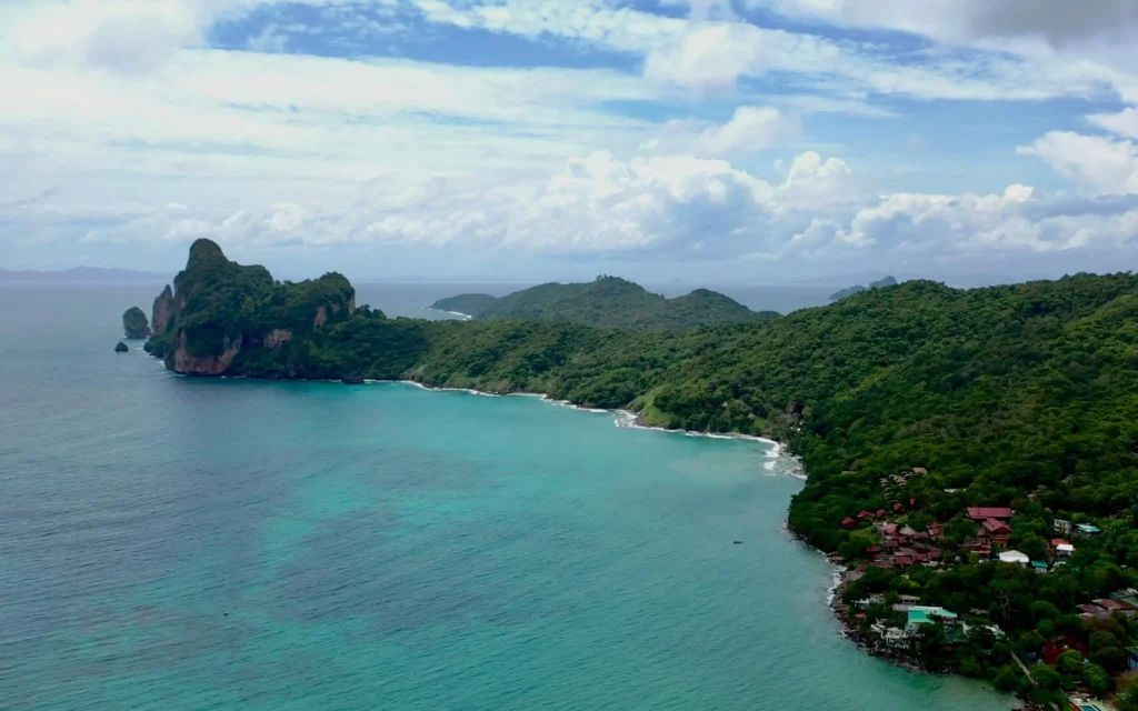 phi phi islands viewpoint coastline aerial