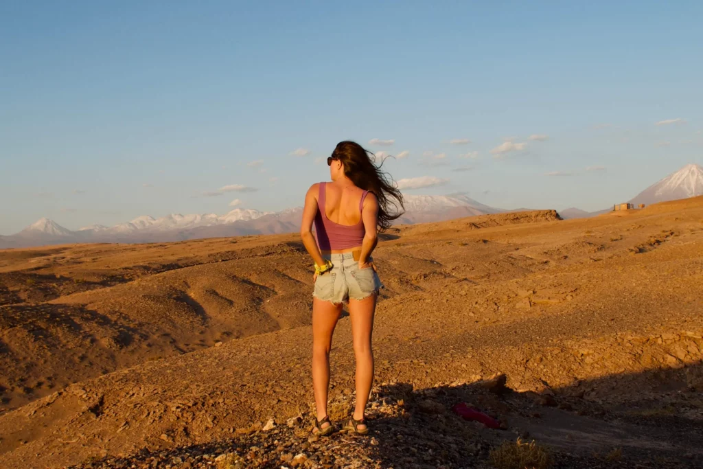 woman standing in atacama desert
