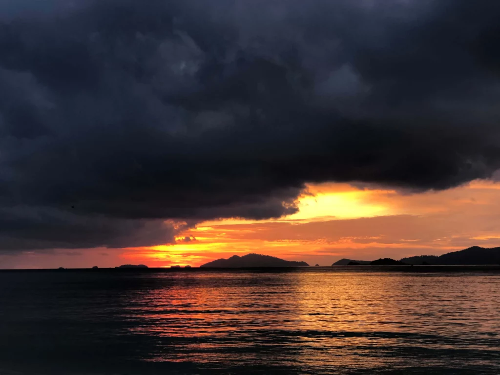 stormy sunset dark clouds thailand