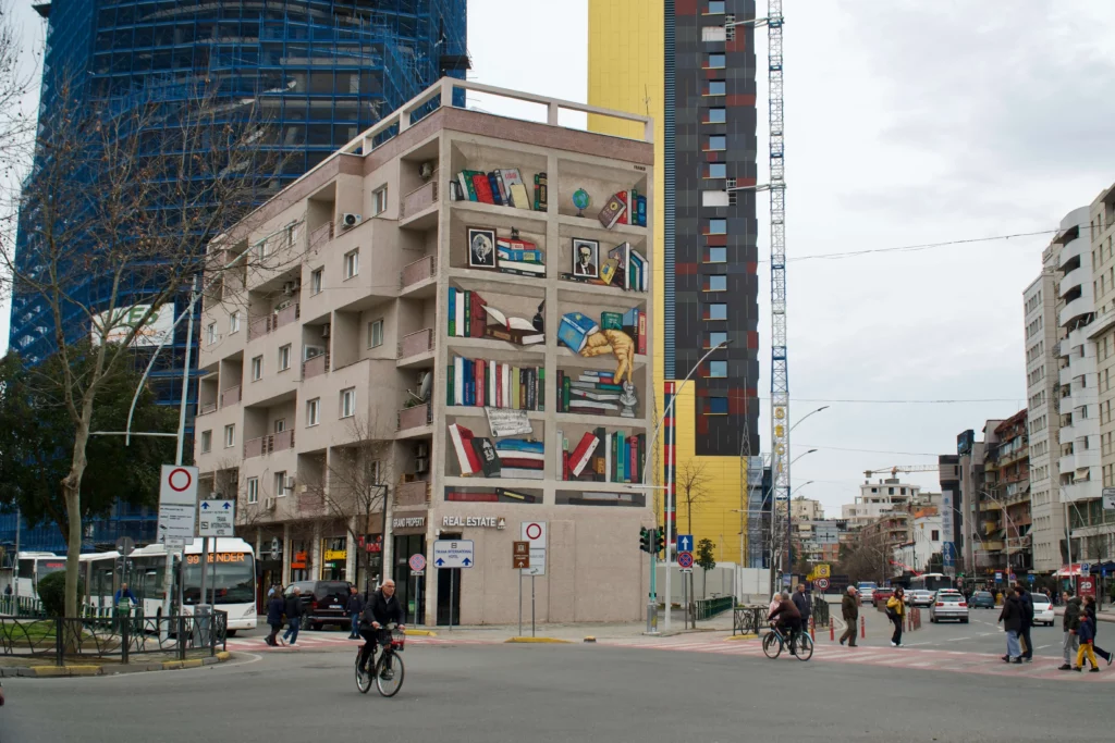 street art mural books tirana albania