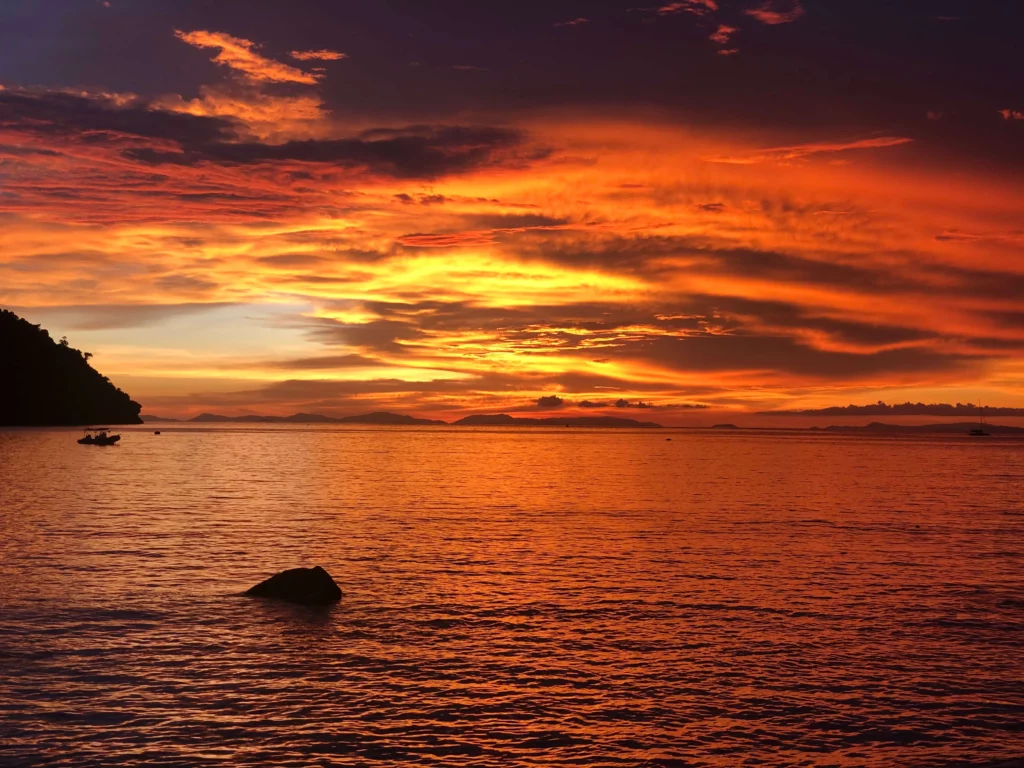 sunset yellow orange thailand ocean