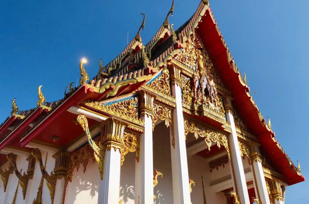 red gold thai temple