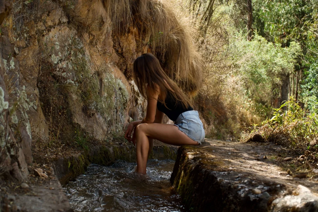 brooke on foot the sacred valley peru incan aqueduct