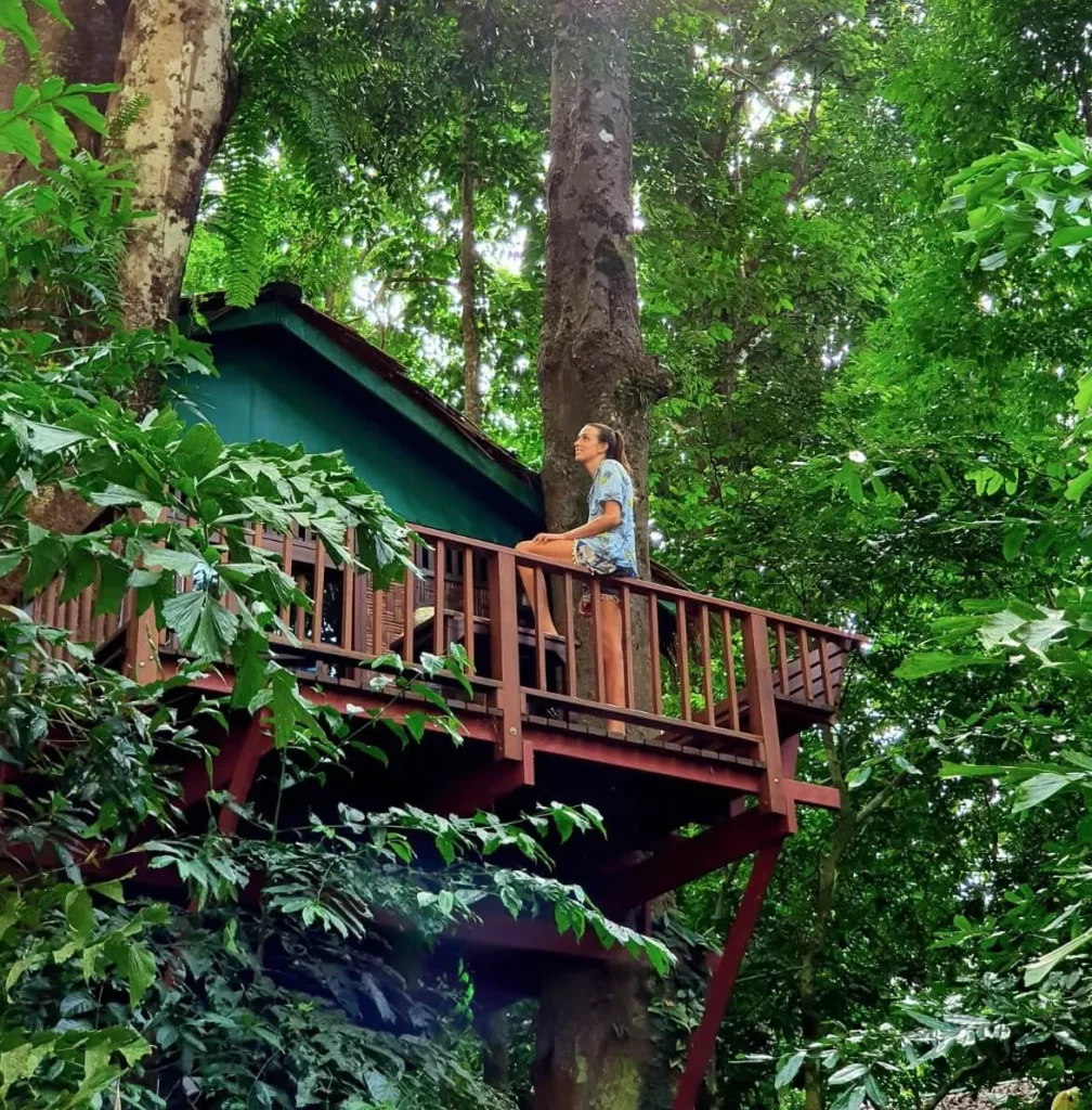 woman in treehouse khao sok thailand jungle
