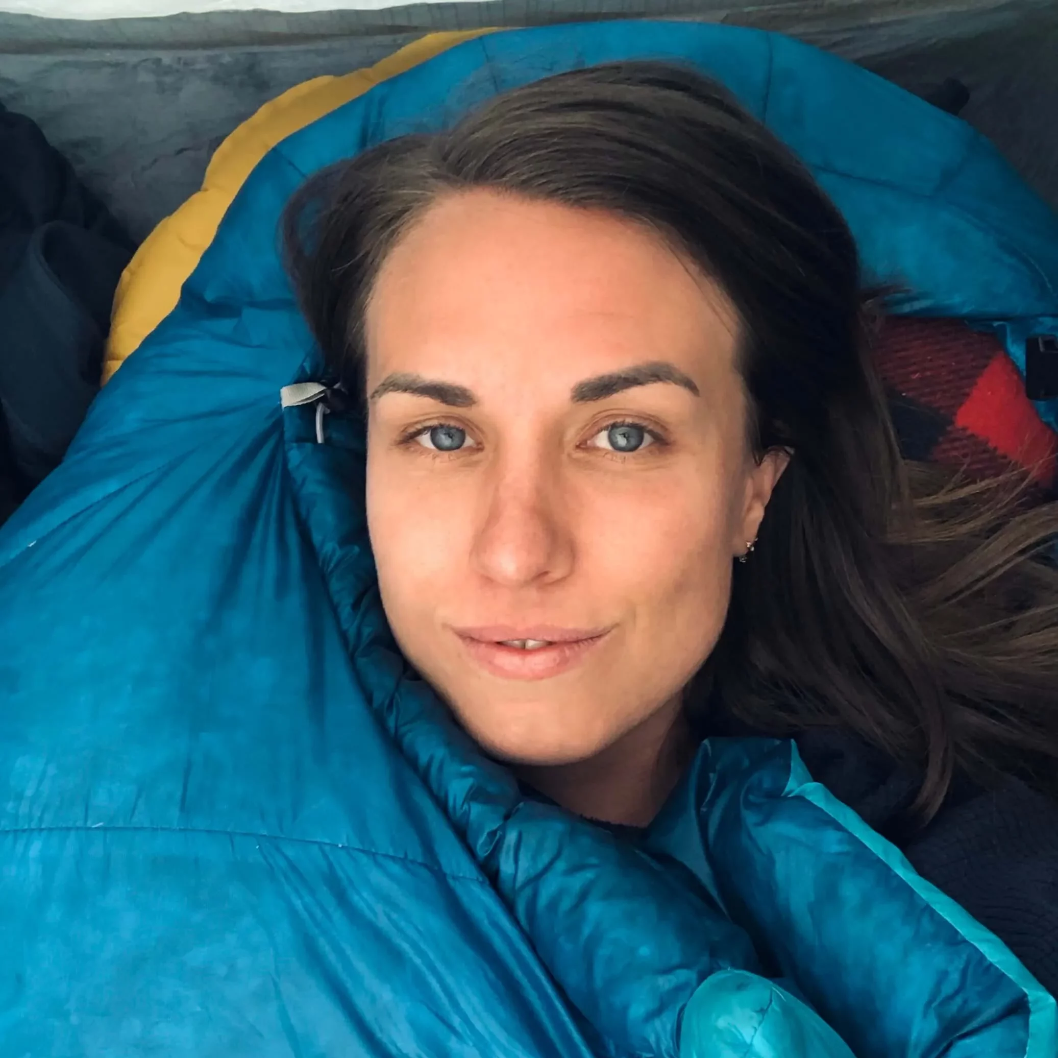 woman in sleeping bag