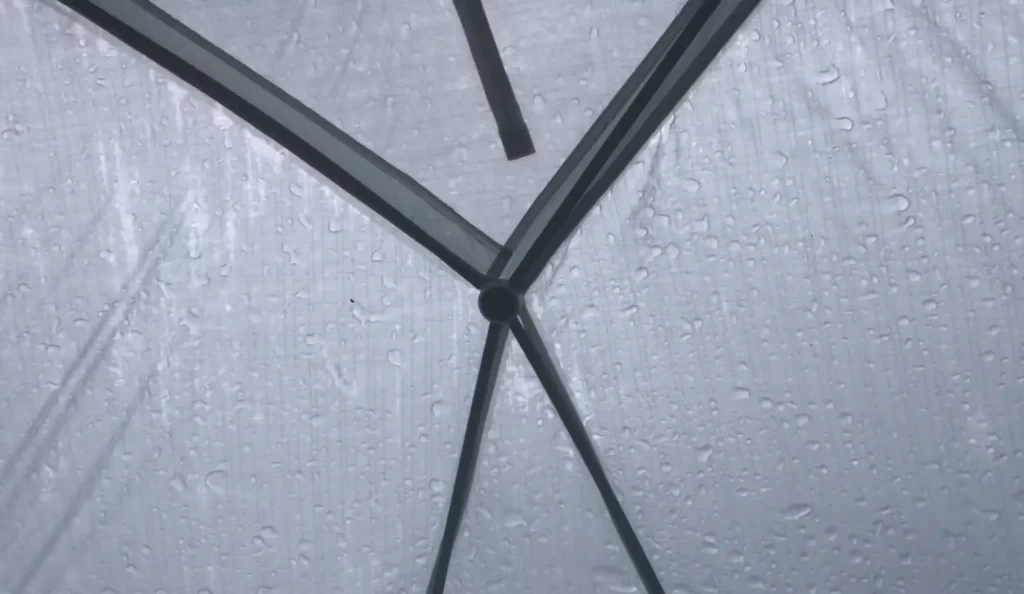 camping in the rain tent