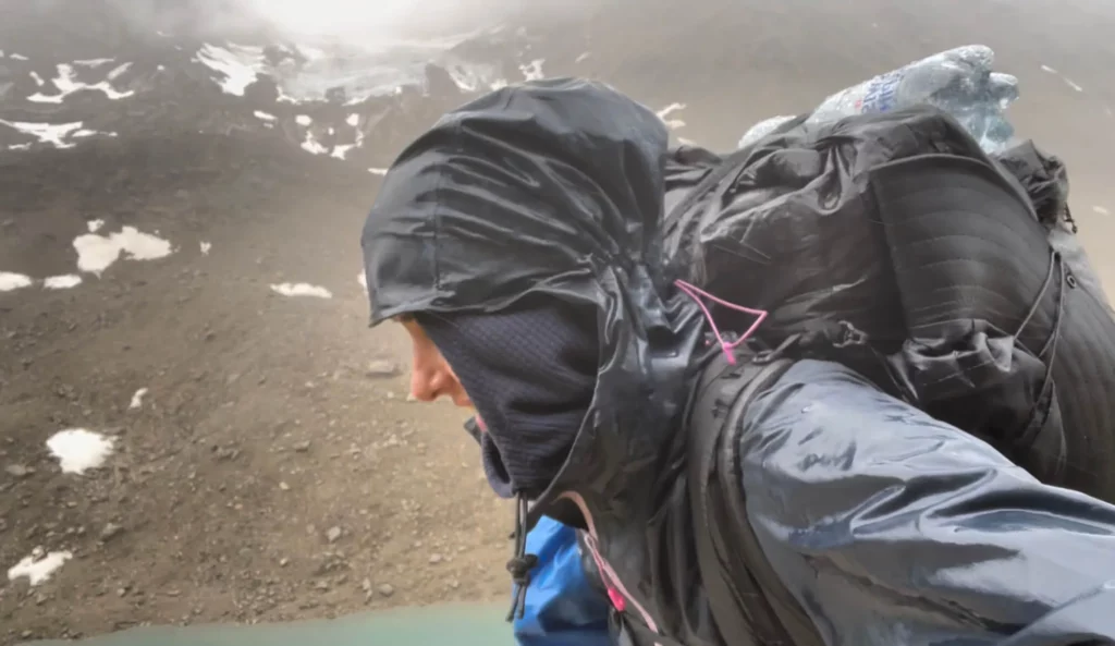 hiking in the rain gear camping