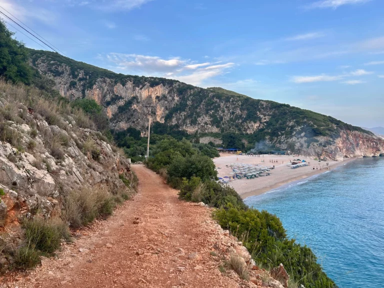 gjipe beach albania road trail