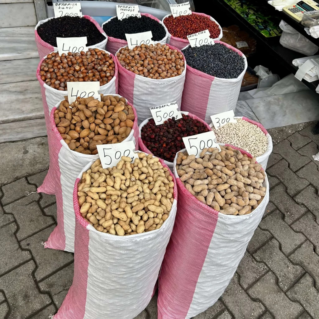 nuts produce stand albania