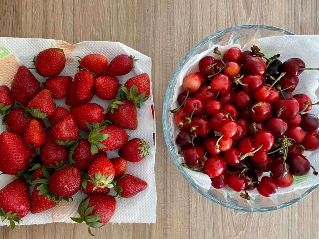strawberries cherries seasonal produce albania