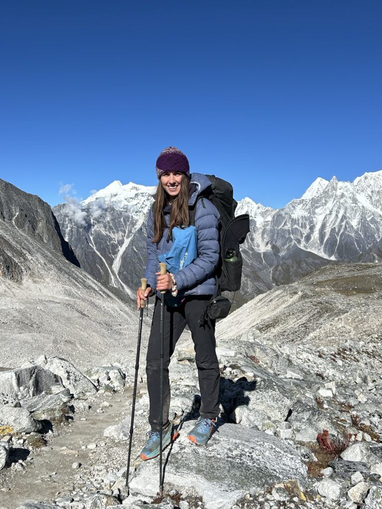 brooke on foot hiking backpacking nepal himalayas