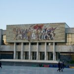 tirana albania masaic building city center square