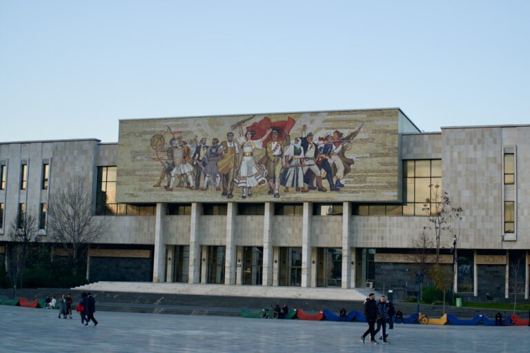tirana albania masaic building city center square